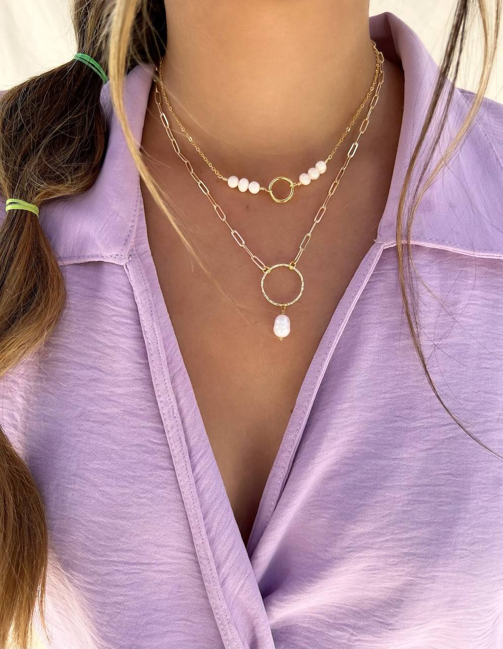 Pearl and Gold Necklace Set