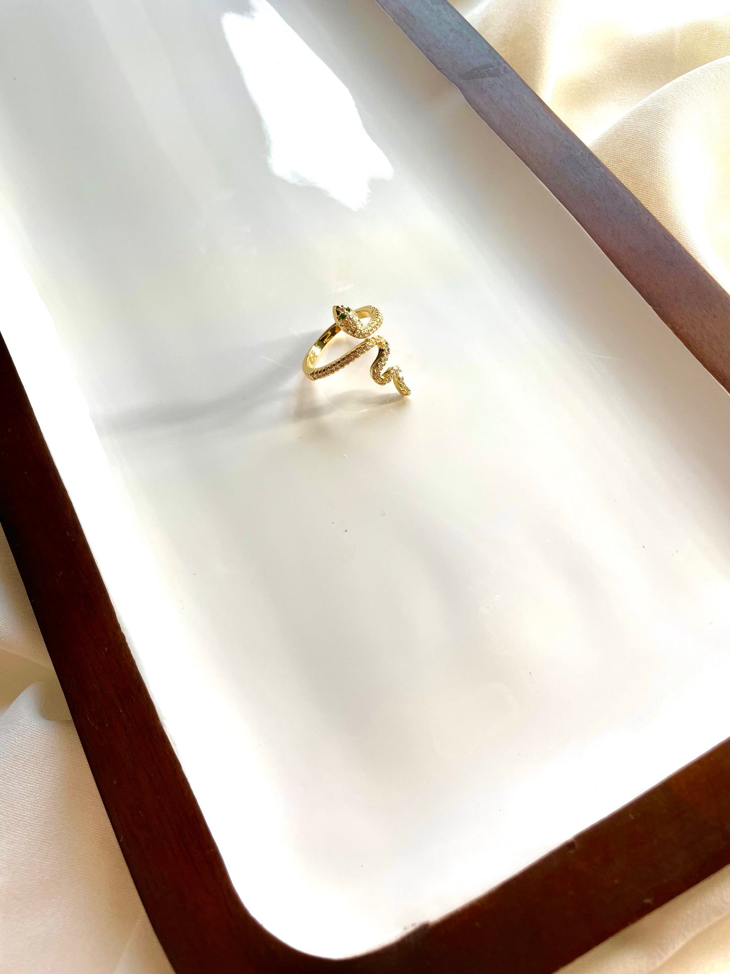 Gold and Diamond Cobra Ring