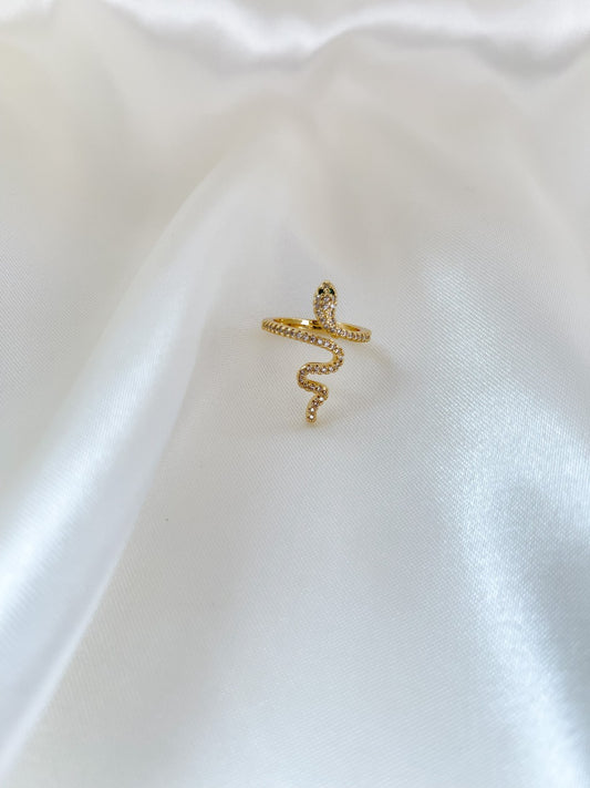 Gold and Diamond Cobra Ring