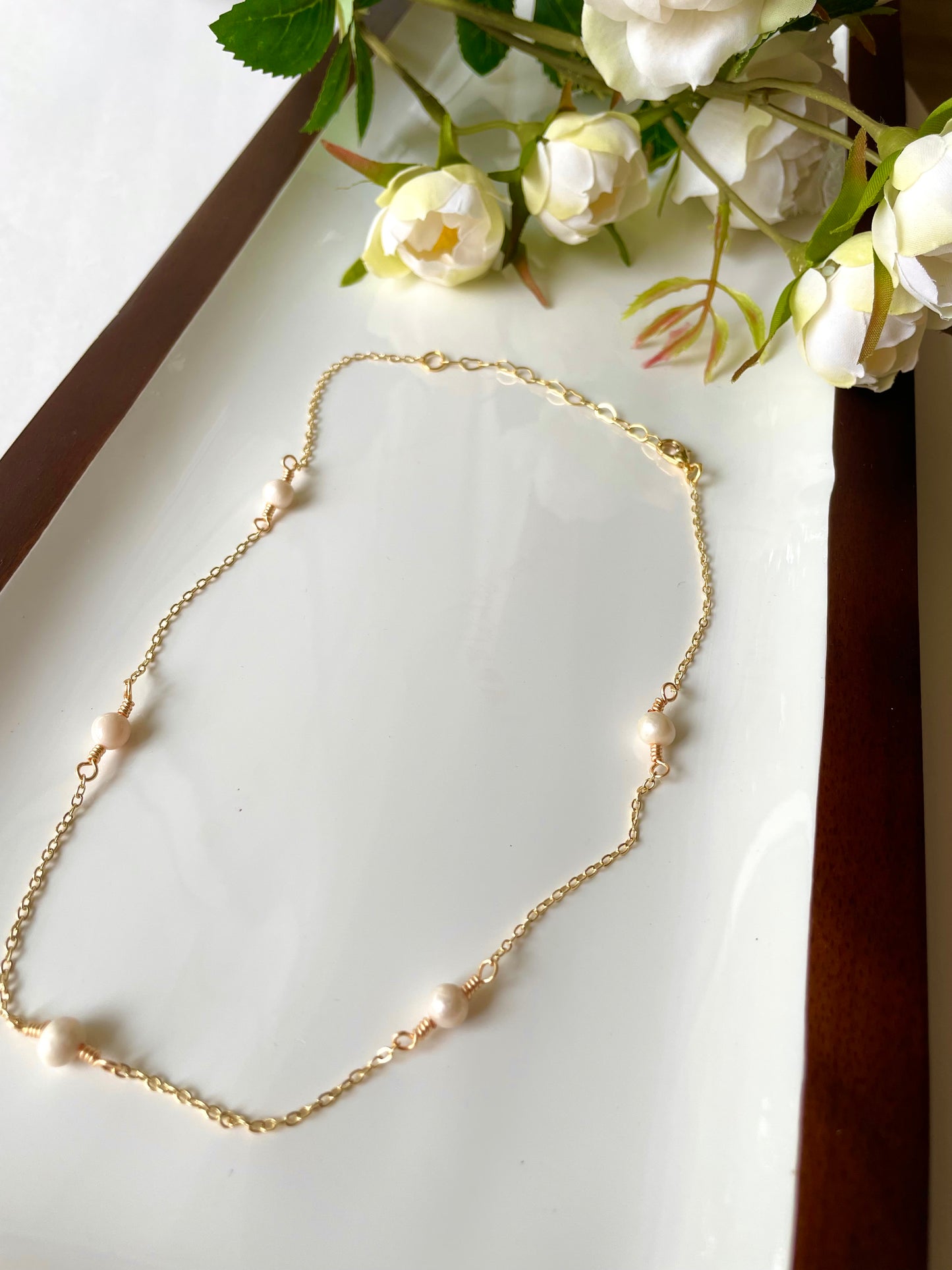 Gold and Pearl Necklace