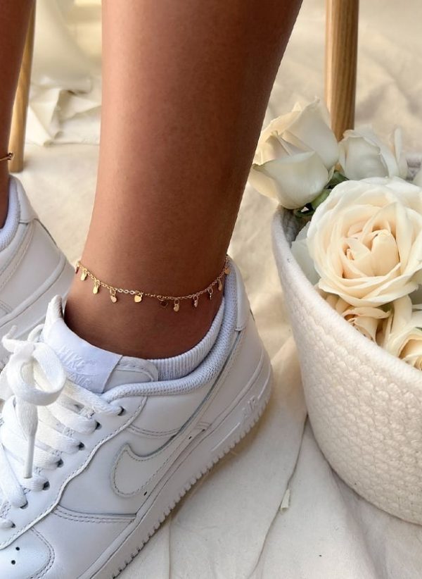 Gold Small Heart Ankle Bracelet