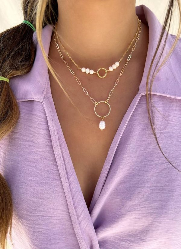 Pearl and Gold Necklace Set